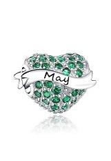 outstanding teensy-weensy silver cz May girl birthstone charm for babies 